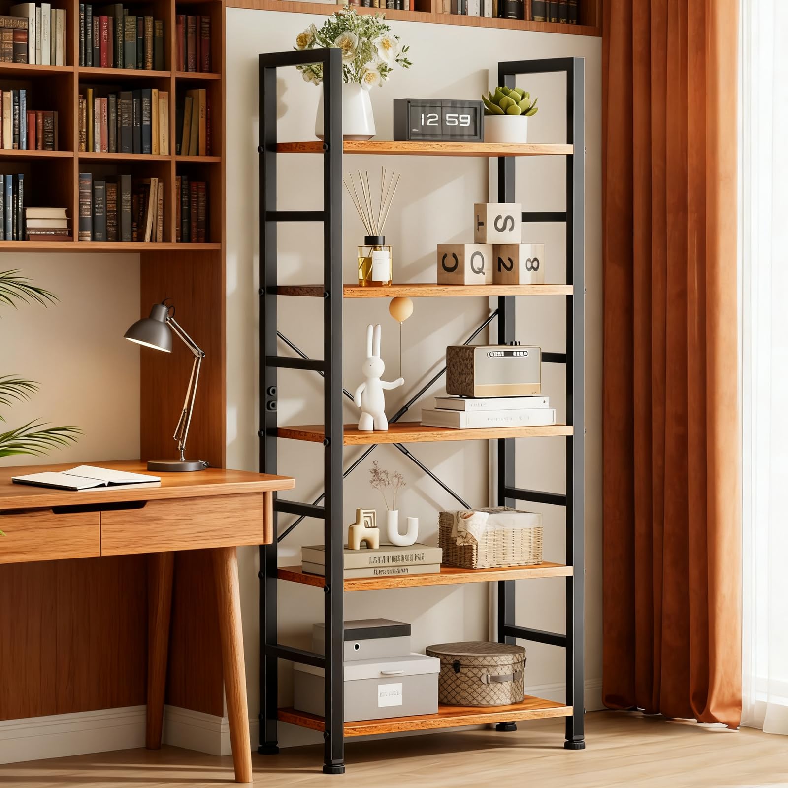 SageNest open shelves displaying books and decor with easy access and visual appeal