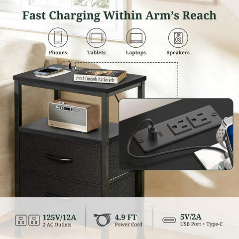 SageNest reinforced-frame creates a stable nightstand for daily use.