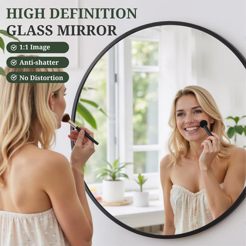 SageNest round mirror HD shatterproof glass for crisp reflections
