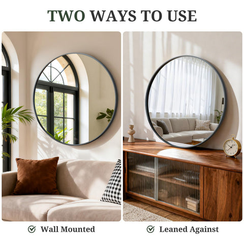 SageNest round mirror living room decor accent for modern styles