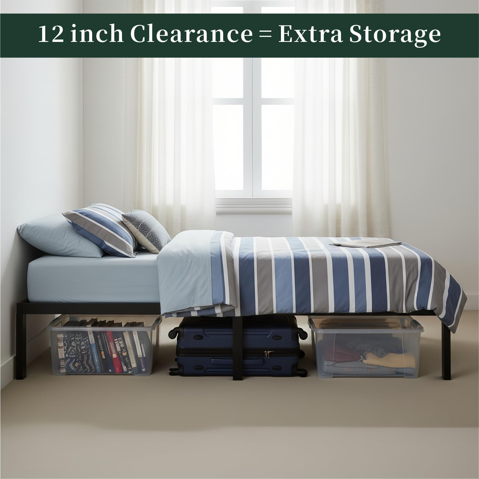 SageNest frame uses heavy-duty slats for durable mattress support.
