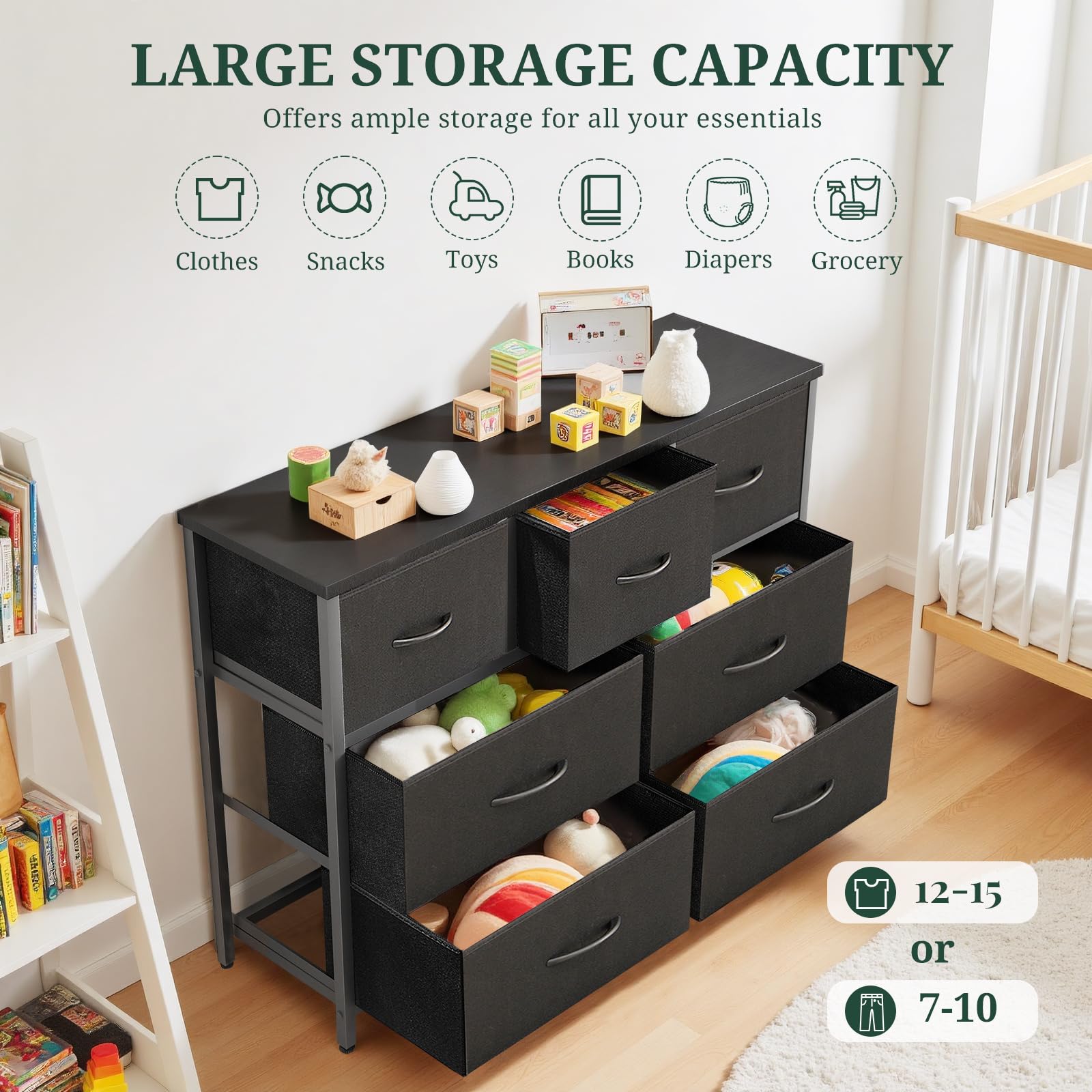 SageNest wood top safely supports lamps, photos, or plants.