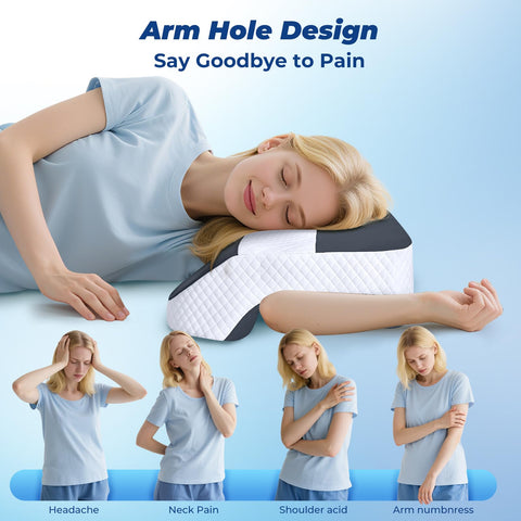 SAHEYER face-cutouts reduce facial pressure while sleeping for improved comfort.