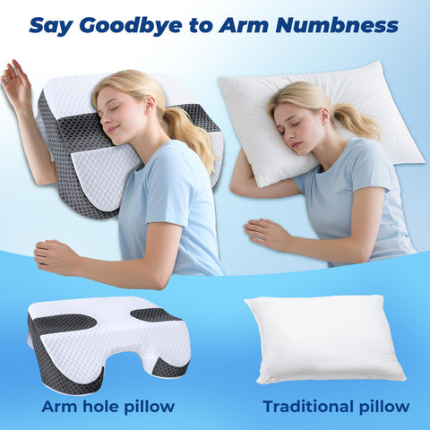 SAHEYER arm-hole design allows multiple comfortable sleep positions.
