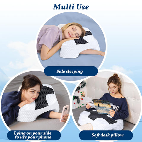 SAHEYER neck and shoulder support for cradled sleep.