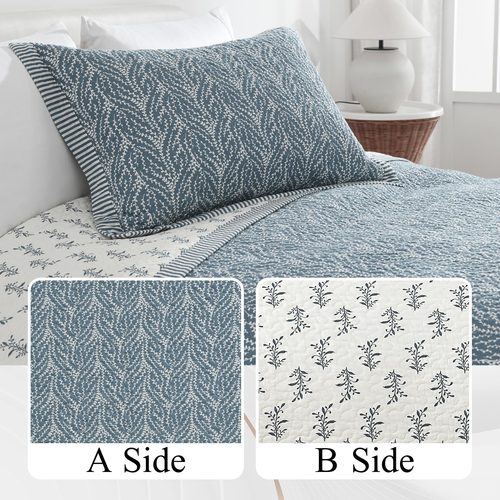 SahSahCasa all-season quilt on bed demonstrates lightweight warmth and drape