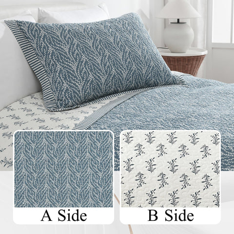 SahSahCasa all-season quilt on bed demonstrates lightweight warmth and drape