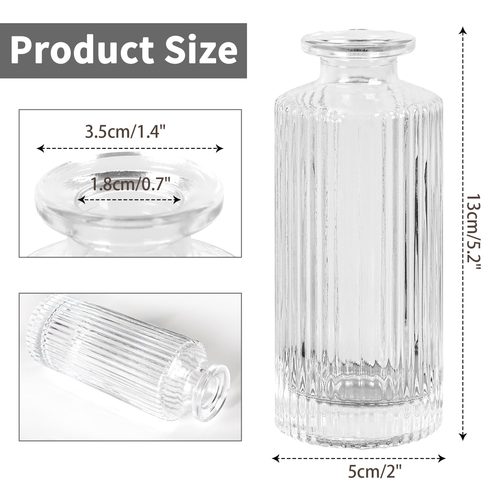 Saiguomi clear retro vases multipurpose decor for flowers or stones