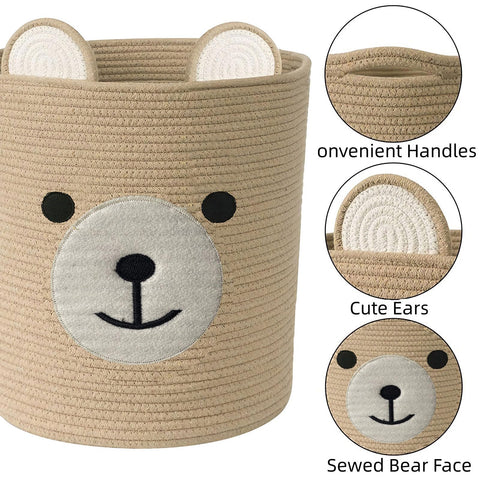 Saiiwnn baby storage basket holds toys and laundry in playful style