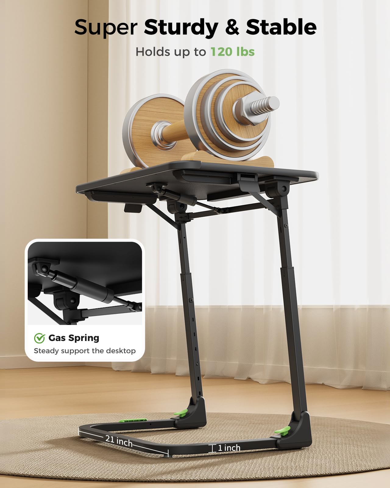 Height-adjusted SAIJI Tray at 22.2 to 30 inches for comfortable seating