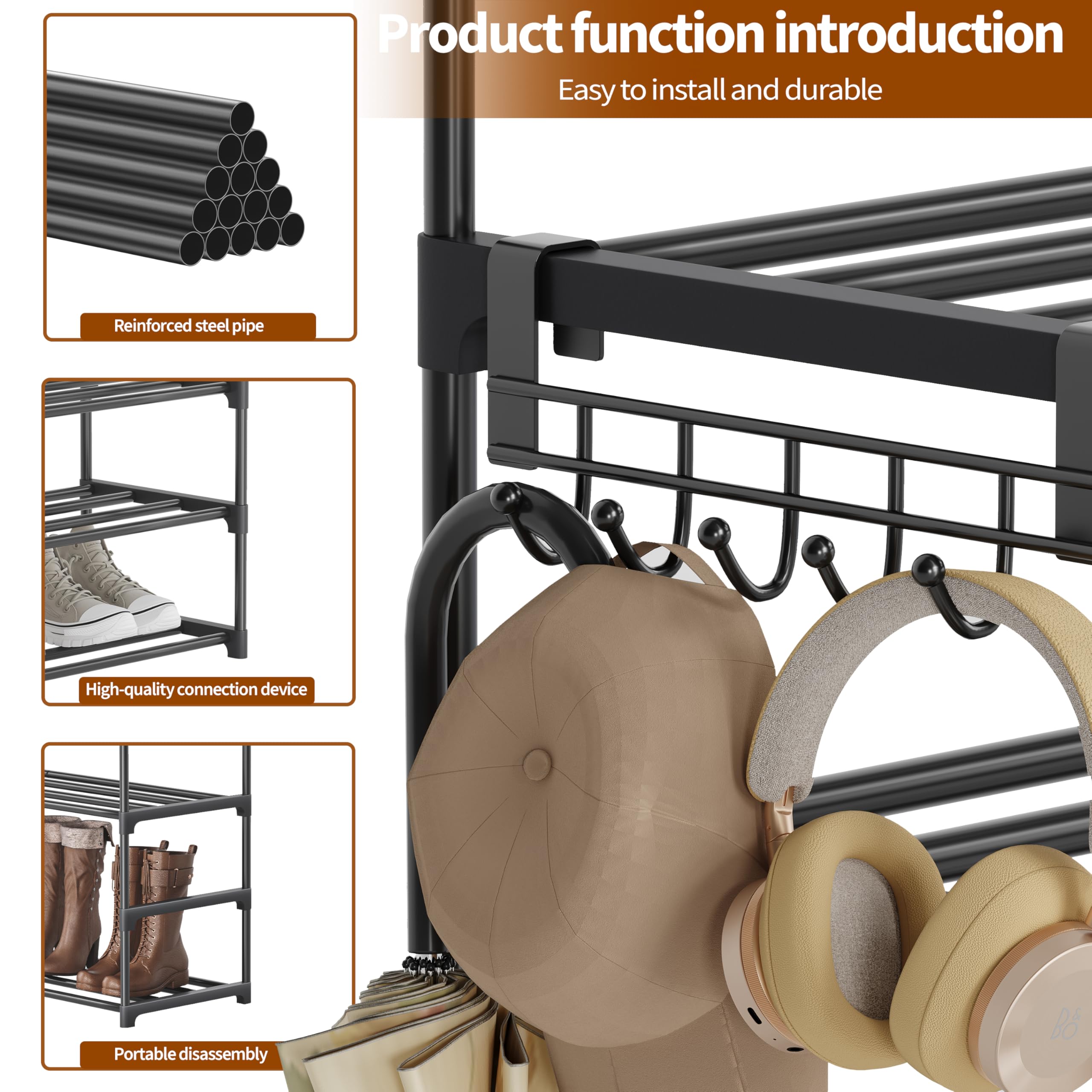 Saincustom shoe rack placed in entryway for organized daily footwear access.
