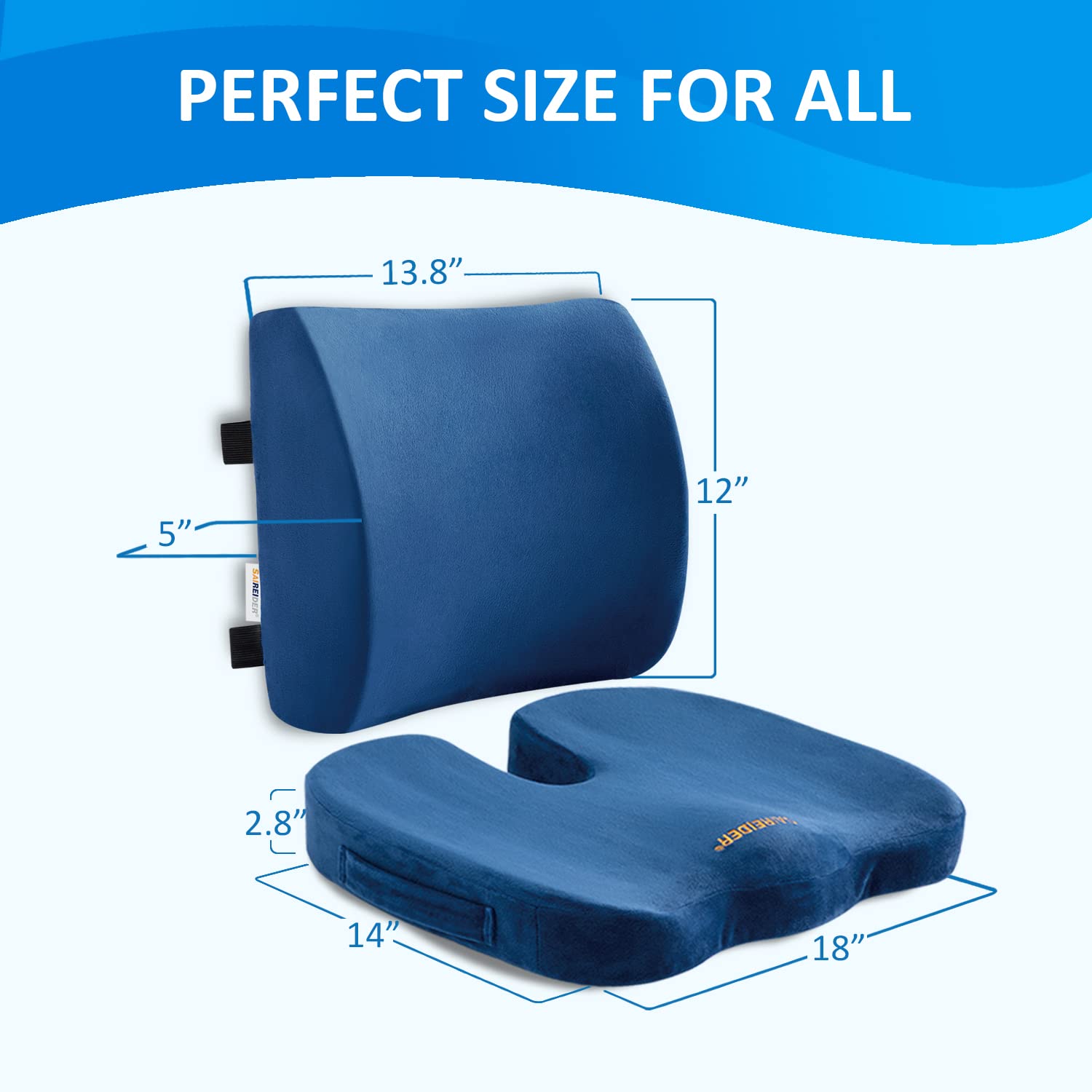 SAIREIDER cushion set for office, car, and home use enhances comfort during daily tasks