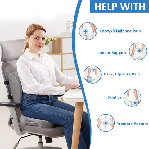 SAIREIDER seat cushion ergonomic with U-cut relieves tailbone pressure
