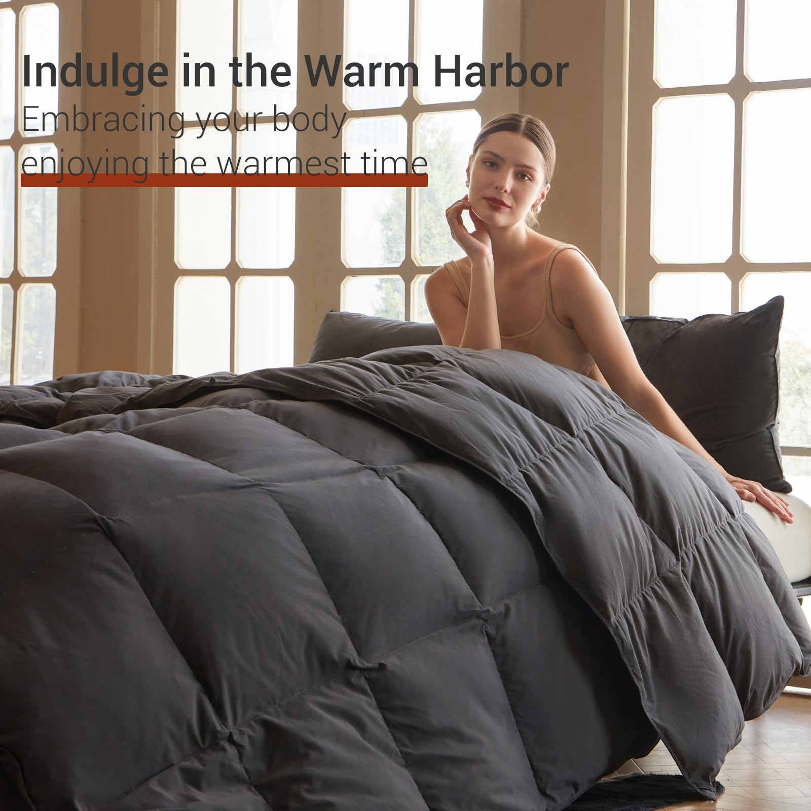 Saisier corner tabs image demonstrates easy duvet cover attachment and anchor points.