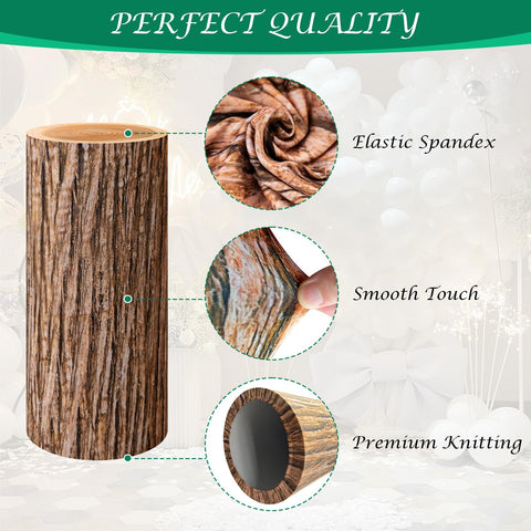 SaitiMade wood-color pedestal cover on a pedestal under warm lighting enhances atmosphere.