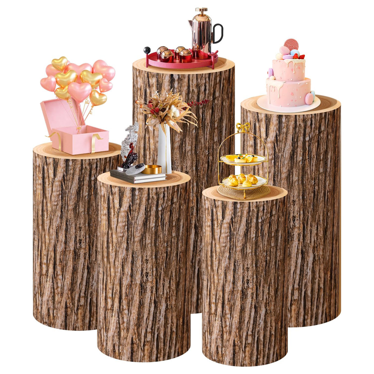 SaitiMade wood cylinder cover closeup showing natural wood tone for elegant decor.
