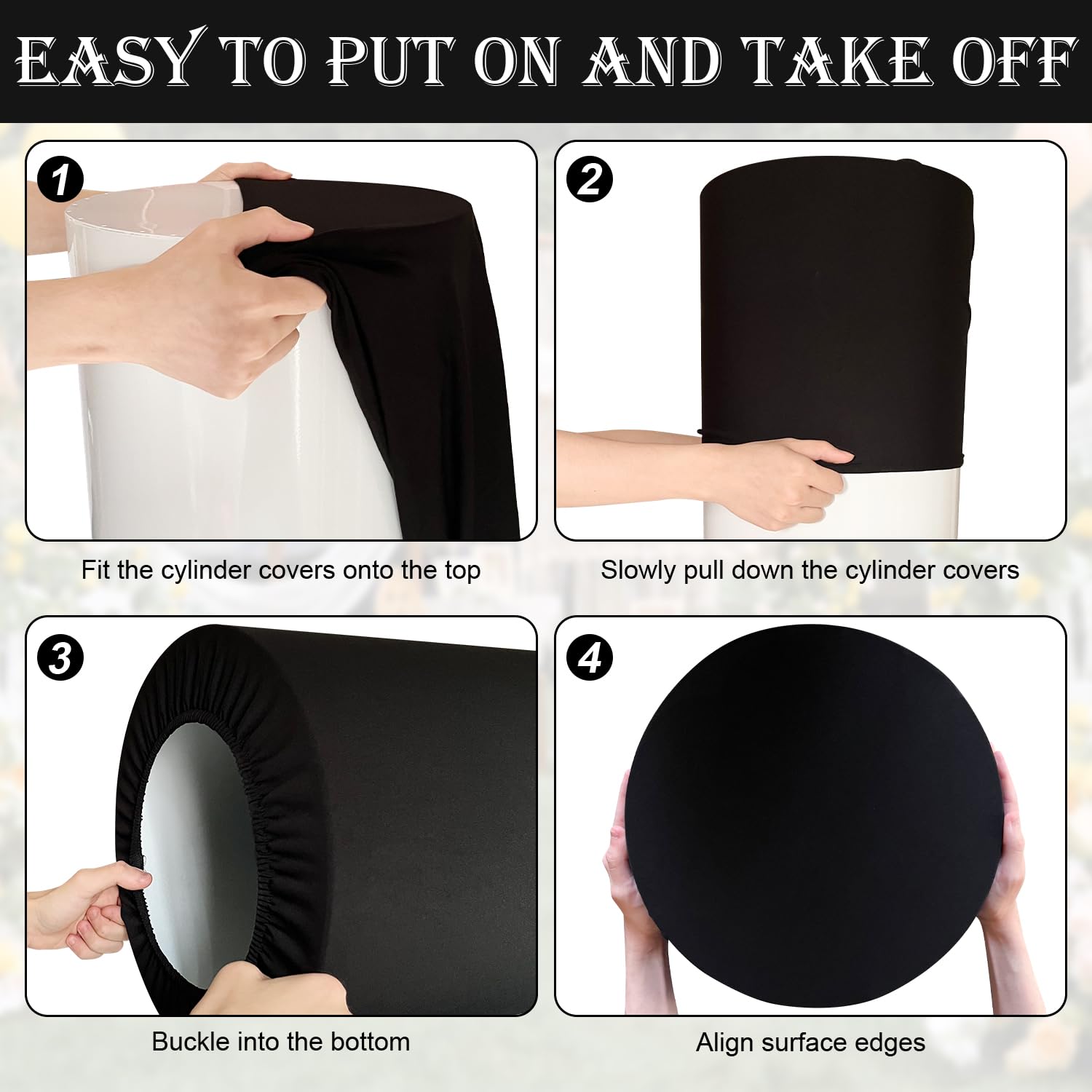 Protects white pedestals from scuffs while matching any black themed scheme.