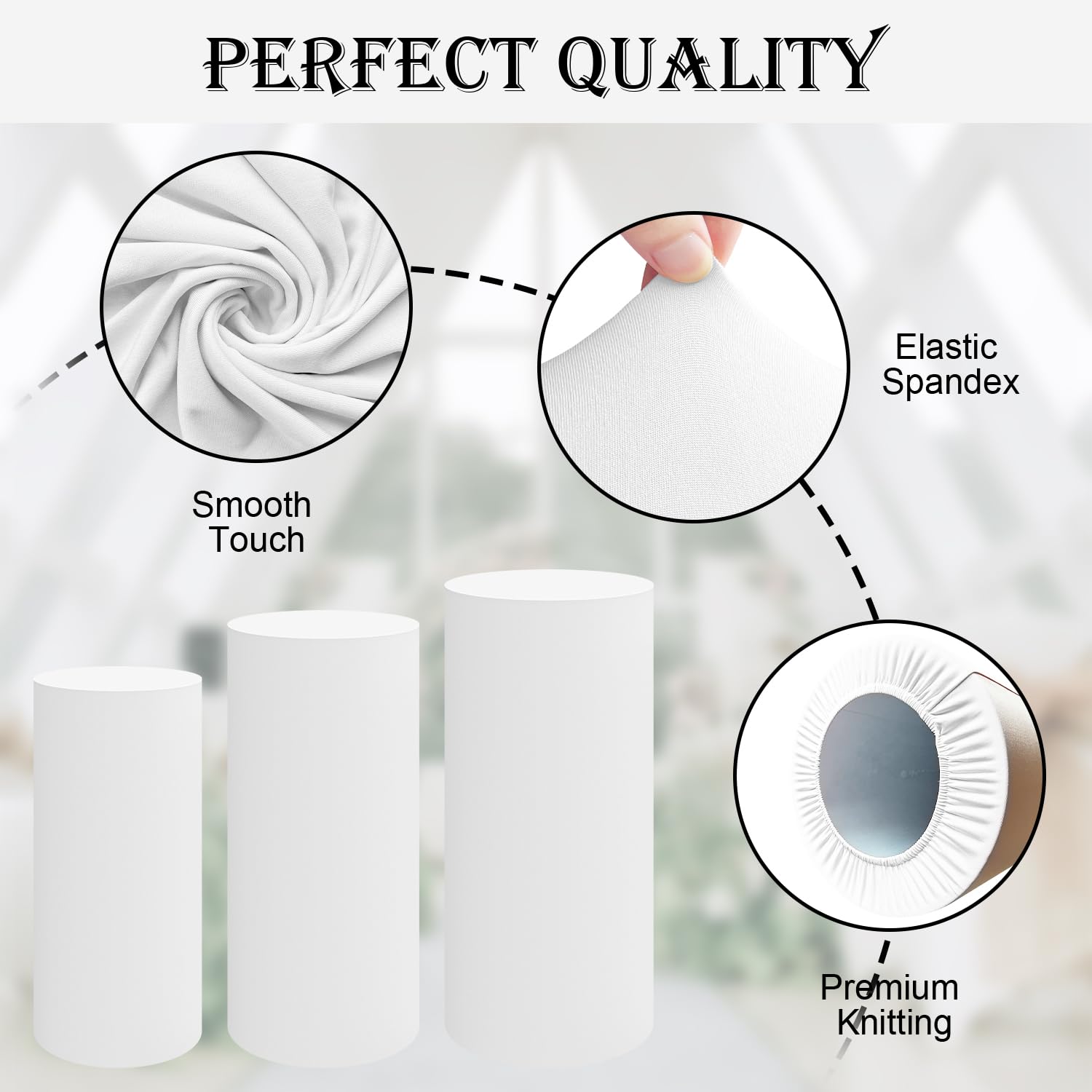 SaitiMade white pedestal cover in large size on a stand, tidy backdrop