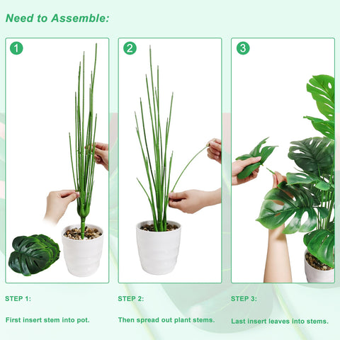 SAJANDAS 28-inch artificial Monstera deliciosa adds height and lush impact indoors.