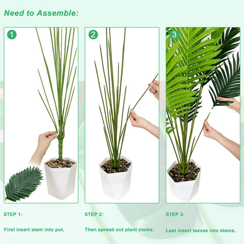 SAJANDAS 51-inch areca palm with flexible leaves