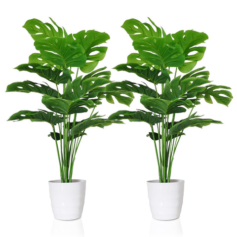SAJANDAS artificial Monstera deliciosa plant in pots for indoor greenery.