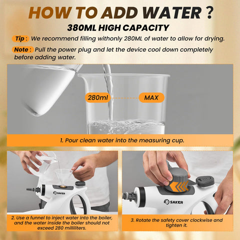 Saker cleaning kitchen sink with steam to remove grease