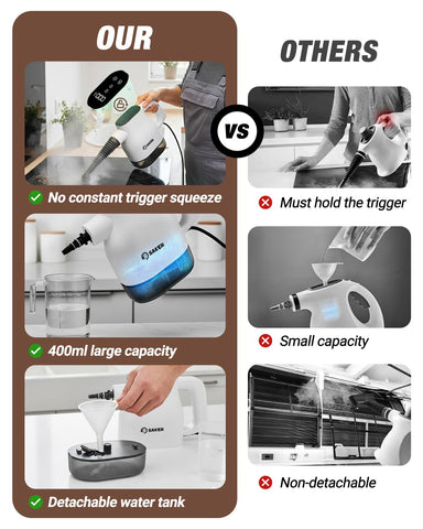 Saker EverSteam-accessories-variety covers glass, upholstery, and more tasks.