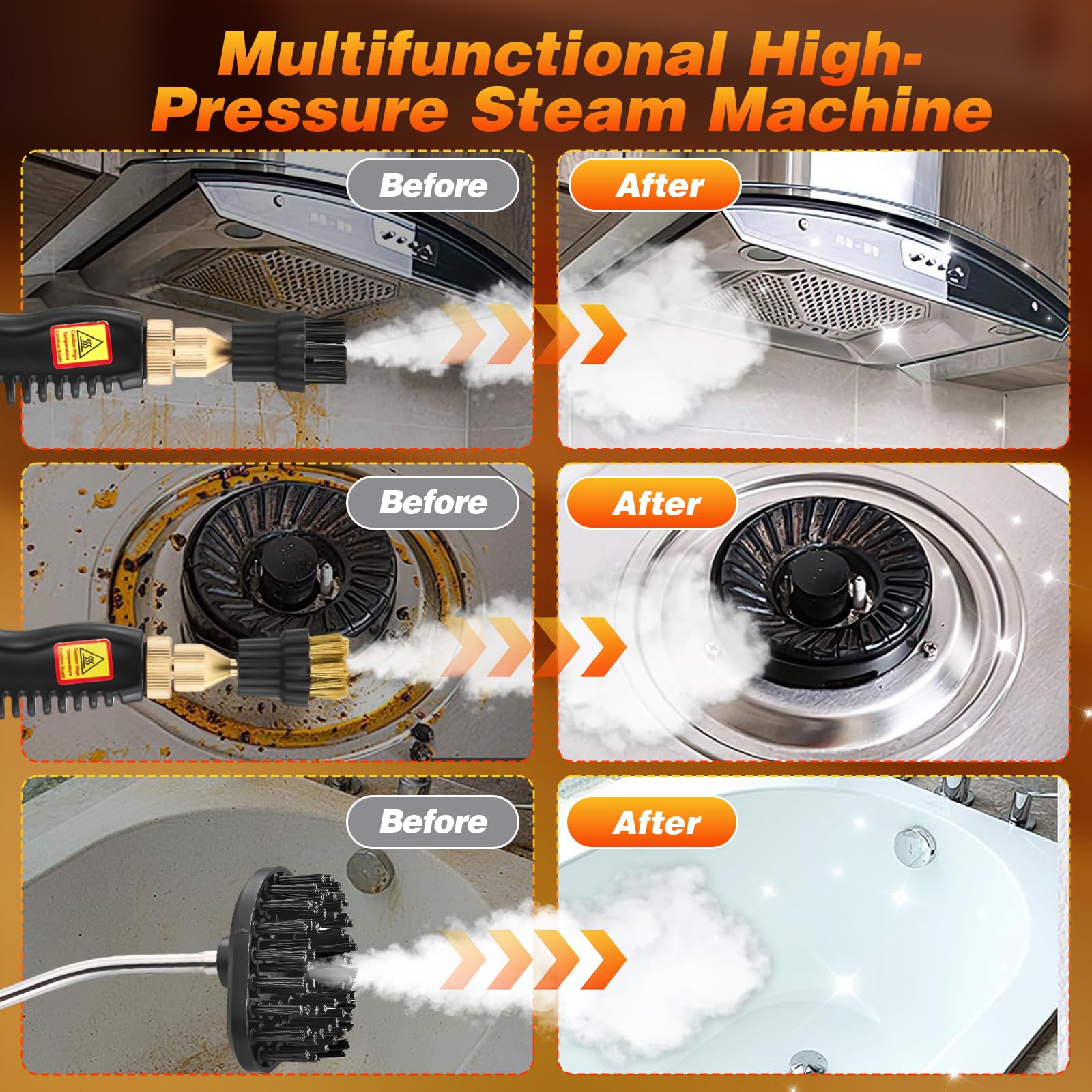 SakerPlus six-level steam control adapts to floors, fabrics, and surfaces