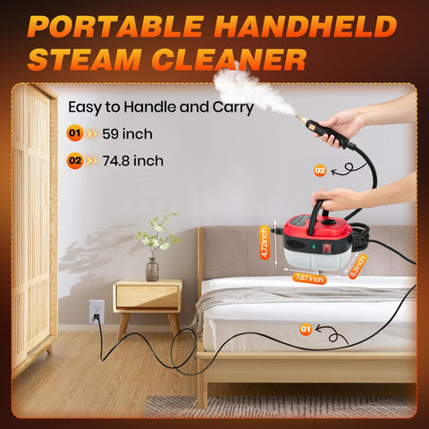 SakerPlus steam cleaner delivers 105°C steam to tackle stubborn grime effectively