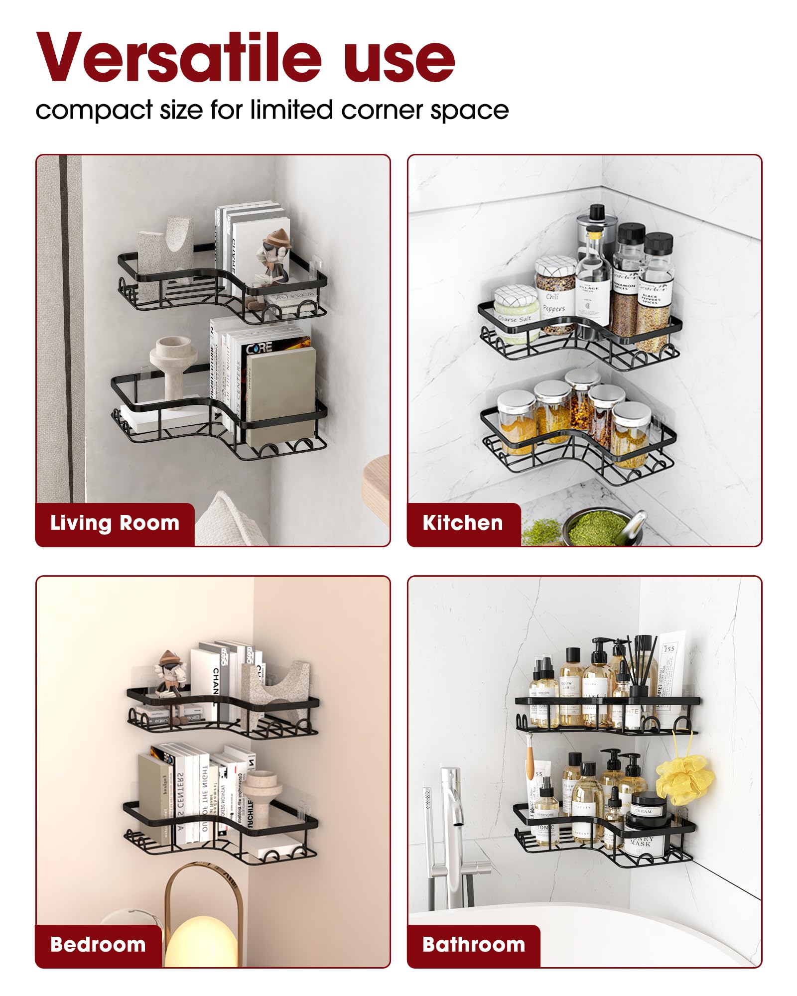 Sakugi 2-pack bathroom organizers keep toiletries neatly arranged.
