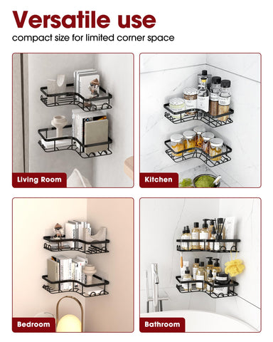 Sakugi 2-pack bathroom organizers keep toiletries neatly arranged.