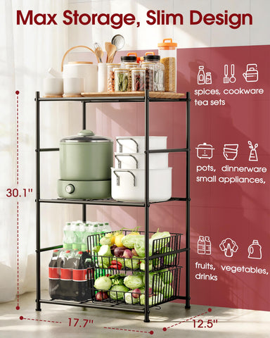 Sakugi 3-tier metal unit, top shelf close-up, durable rust-resistant finish for humid areas.