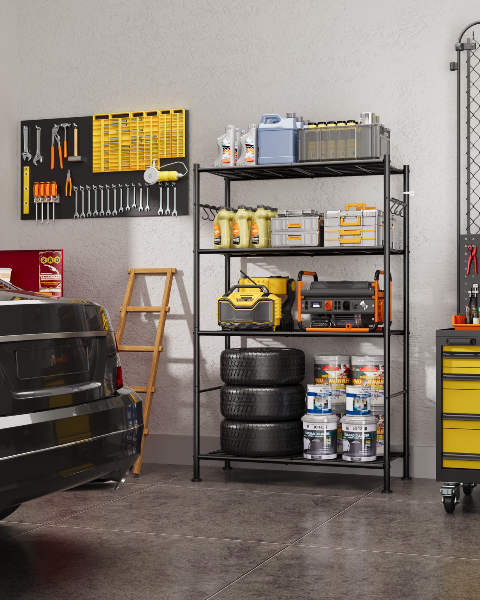 Sakugi 4-Tier shelf kitchen organization keeps pantry items accessible