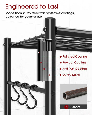 Sakugi 4-Tier shelf leveling feet stabilize on uneven floors