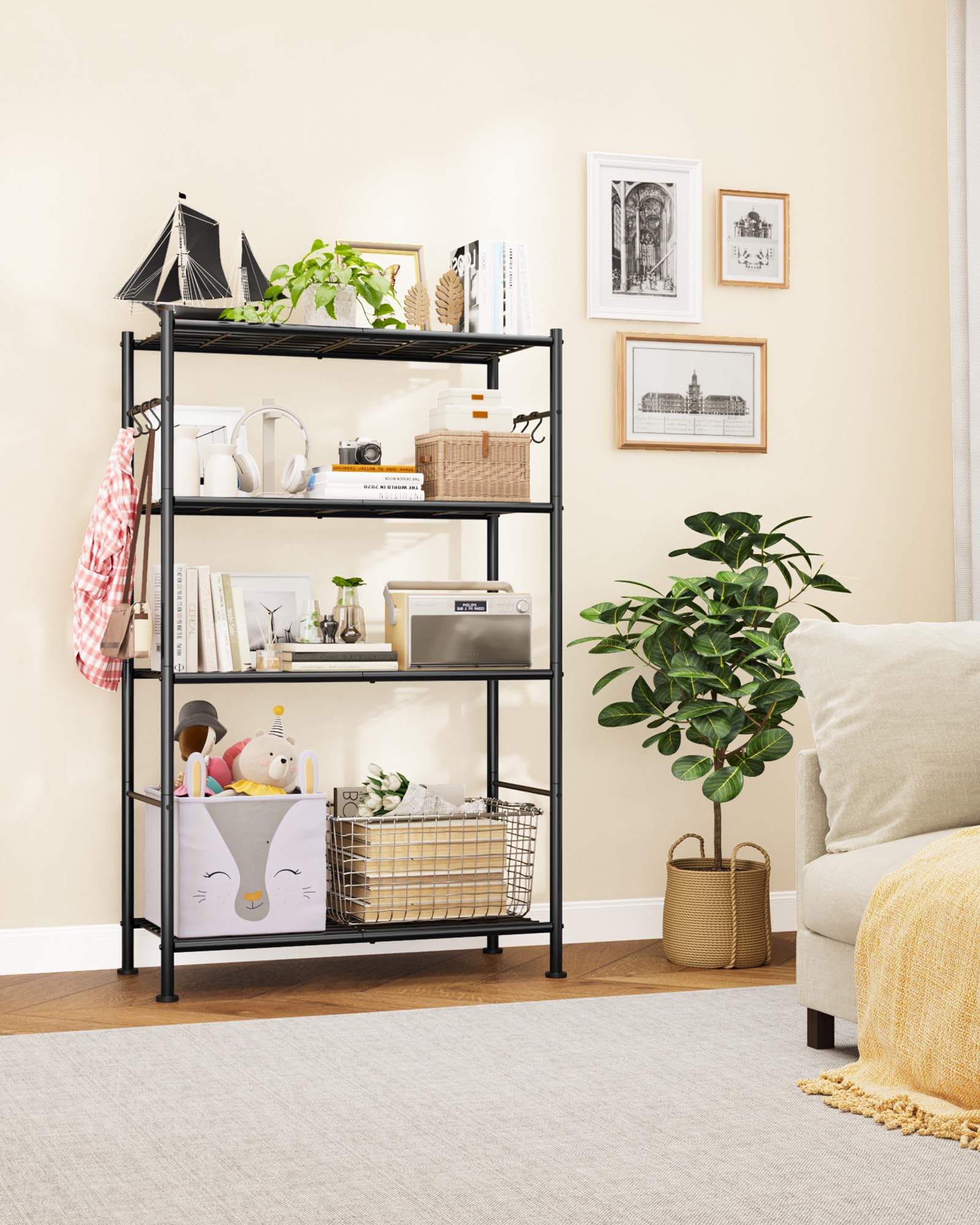Sakugi 4-Tier shelf metal build emphasizes durability and value