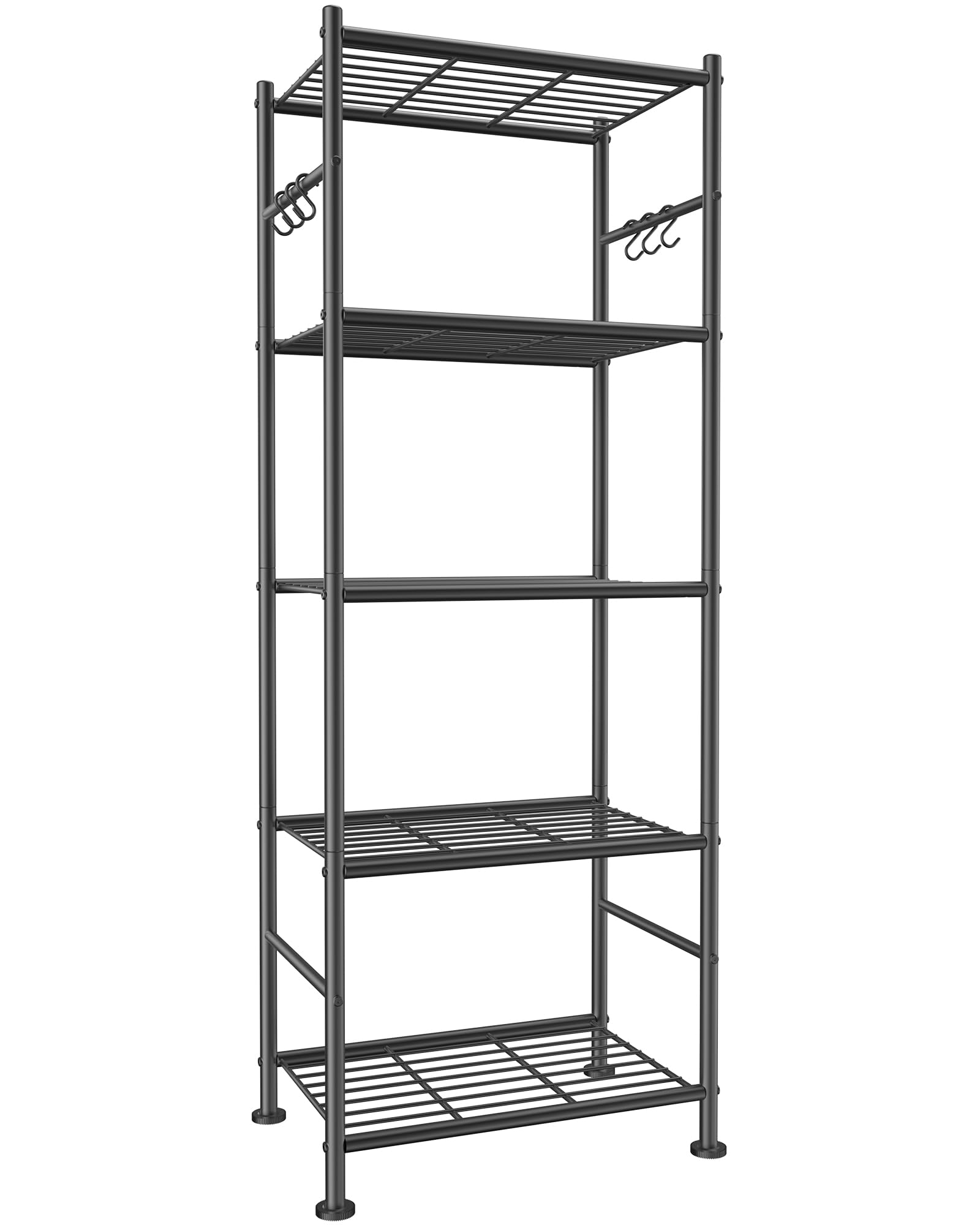Sakugi 5-tier shelf front view with ample vertical storage.