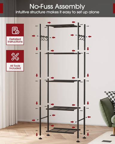 Sakugi wobble-free design enhances safety when storing heavy items.