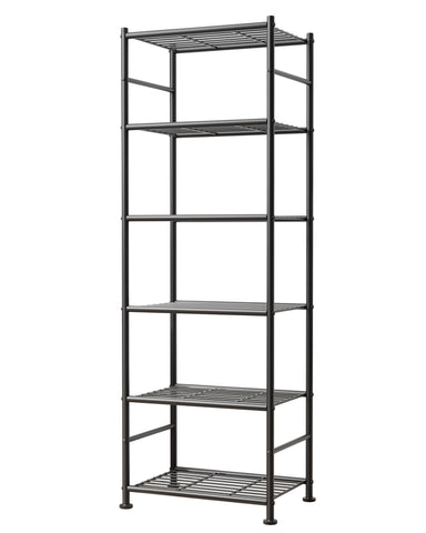 Sakugi 6-tier shelving unit with metal frame ready for kitchen storage.