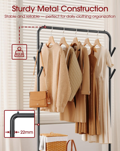 Sakugi Clothes Rack anti-slip beads prevent sliding clothes.