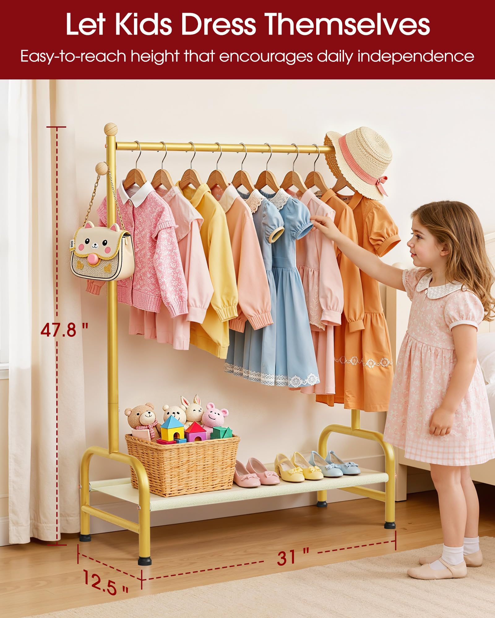 Sakugi clothes rack base detail focusing on the U-shaped stand providing solid stability.