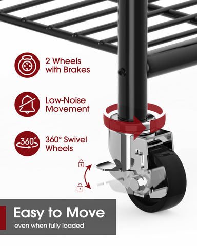 Sakugi Clothes Rack brake wheels keep the unit secure in busy hallways