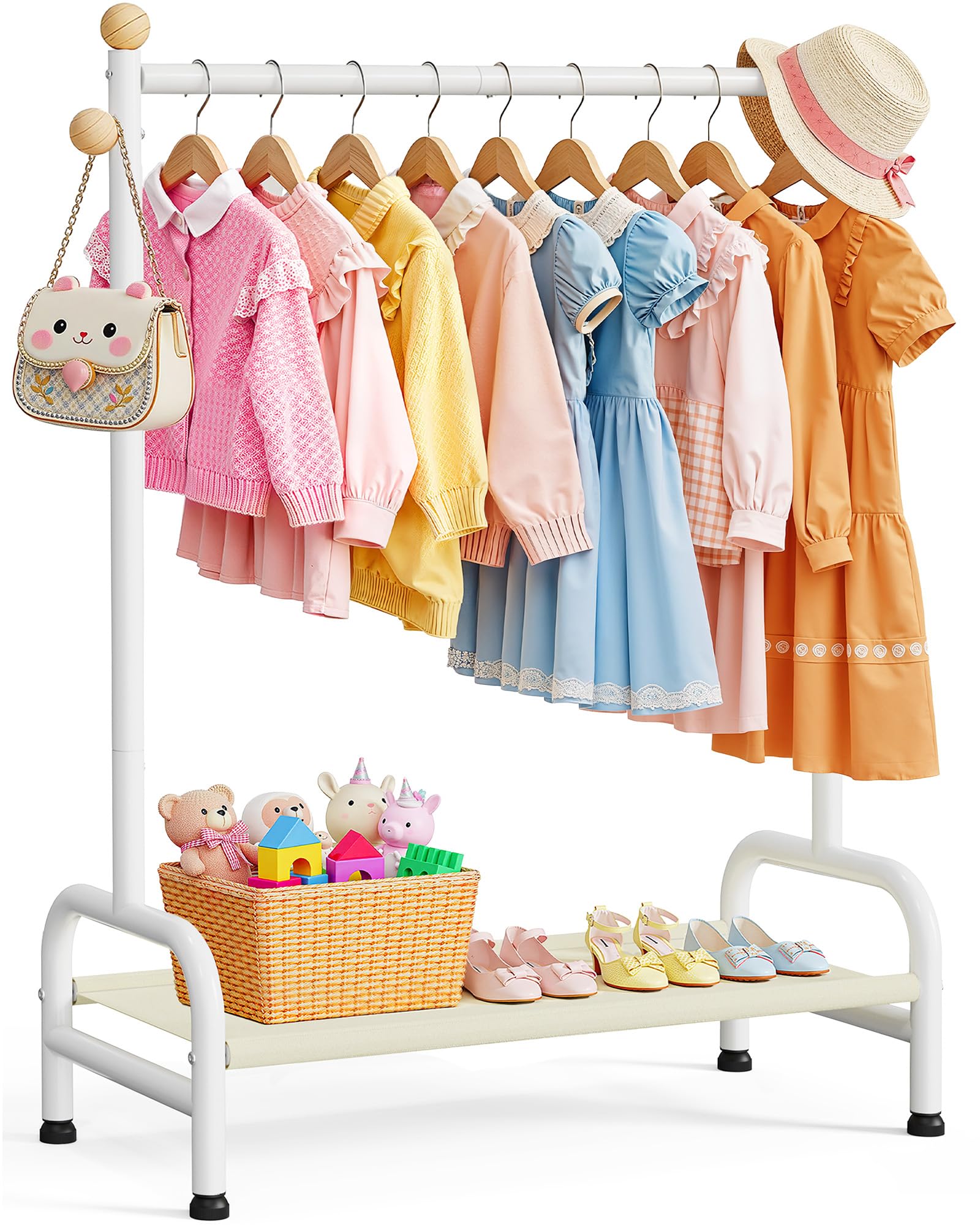 Sakugi Clothes Rack compact dress-up station keeps outfits organized.