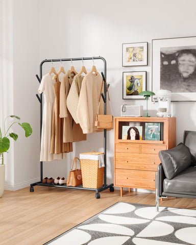 Sakugi Clothes Rack dimensions 28.7 x 17 x 59.4 inches fit tight spaces.