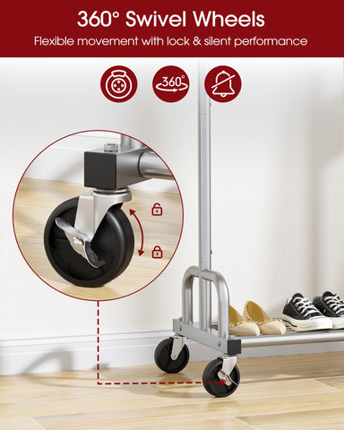 Sakugi clothes rack extendable rod enables flexible garment storage.
