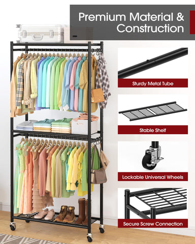 Sakugi Clothes Rack hanger rods display versatile garment hanging options for daily outfits