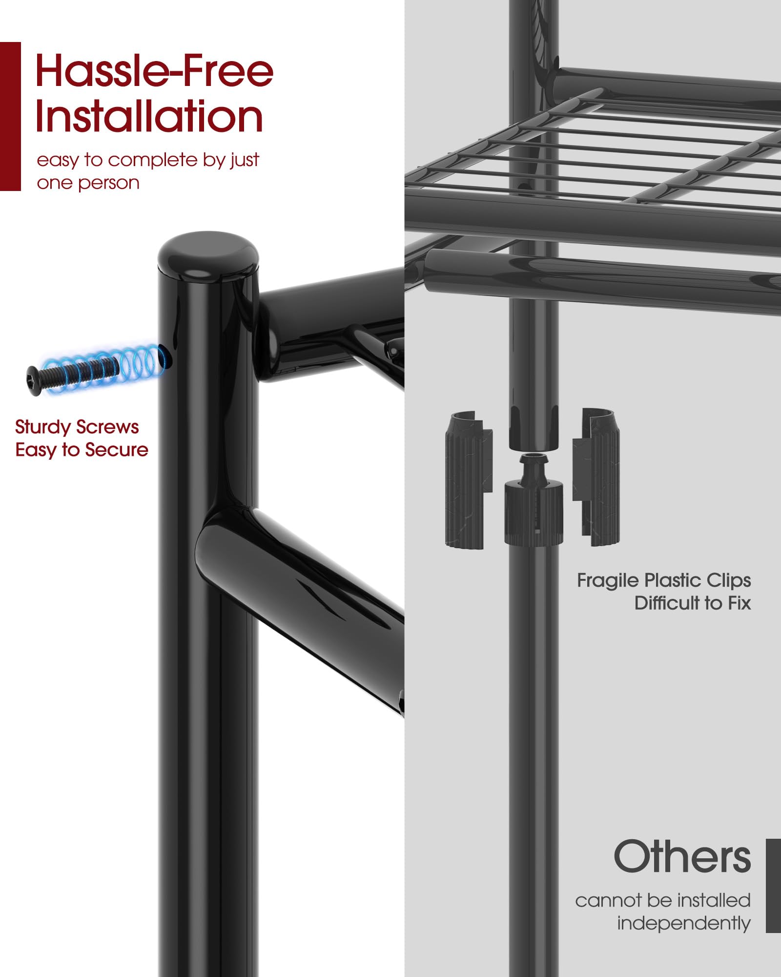 Sakugi Clothes Rack hooks illustrate extra storage for bags, belts, and hats