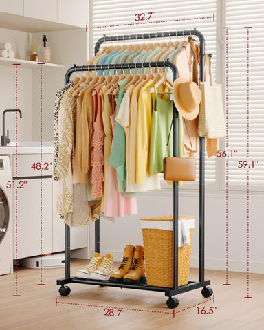 Sakugi mesh shelf securely holds small items and footwear for easy access.
