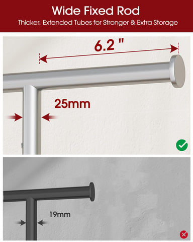 Sakugi clothes rack mesh shelf detail reinforces overall stability.