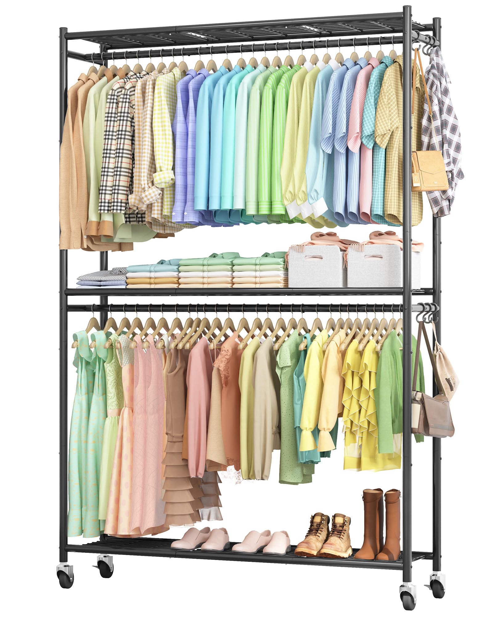 Sakugi clothes rack overview showing a sturdy frame for organized wardrobe storage