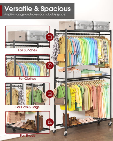 Sakugi rack shelves provide breathable storage for clothes and shoes